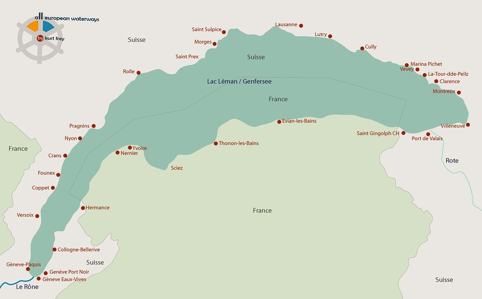 Wasserwege und Bootstourismus auf und an den Seen und Flüssen der