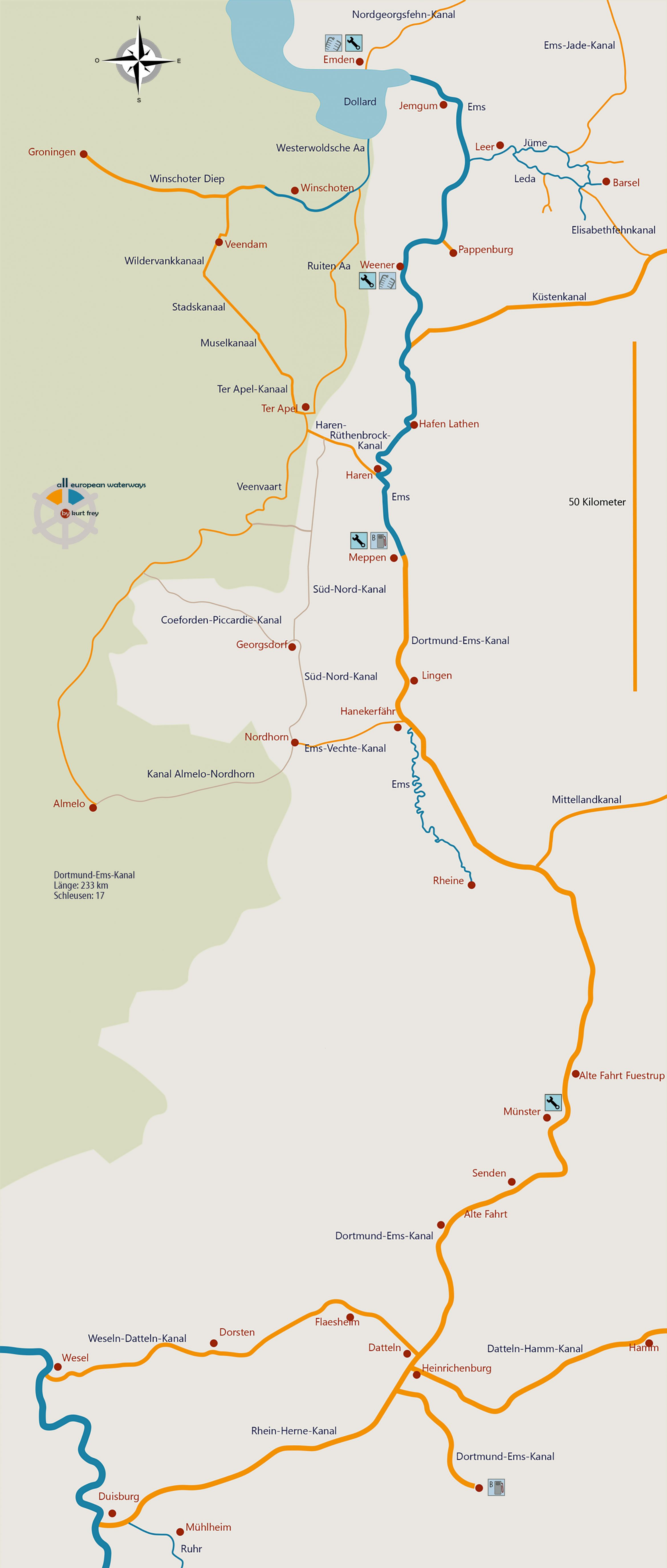 Wasserwege Kanäle und Flüsse Deutschland: Dortmund-Ems-Kanal – Waterways